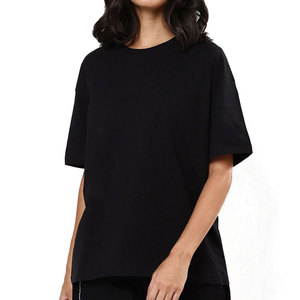 Relaxed Fit Oversized Tee Premium Cotton Streetwear <b>T</b>-<b>Shirt</b> Casual Oversized <b>T</b>-<b>Shirts</b> for Women Solid Color Black Crew Neck Tee - Product Image 1