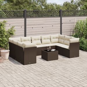Conjunto de Sofás de Jardín en Color Crema, Blanco y Marrón - Product Image 1