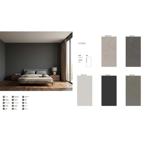 Dalles de marbre artificiel en porcelaine 1200x2400mm pour murs de salle de bain de luxe et revêtements de sol de centres commerciaux - Product Image 5