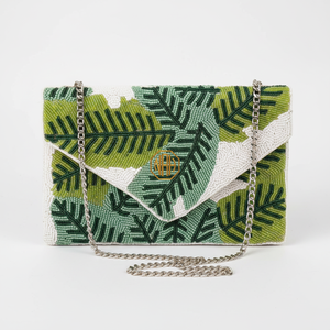 Pochette brodée de perles avec chaîne, motif géométrique multicolore, style bohème, sac de soirée pour femme - Product Image 5