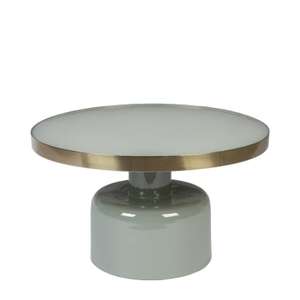 Mesa de Centro Redonda Moderna de Primera Calidad con Tapa de Vidrio Templado y Estructura Metálica de 57 cm de Diámetro, Giratoria, Mueble para Sala de Estar - Product Image 1