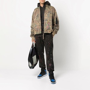 Men's Black Distressed Hoodie Oversized Cut Out Design <b>Spray</b> Painted Streetwear Knitted Cotton Distressed Hoodies - Product Image 5