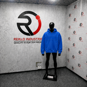 Sudadera con Capucha Azul Extra Grande PREMIUM para Hombre, Sudadera de Felpa de Algodón Azul Sólido, Estilo Casual, Corte Regular, Estilo Otoñal, RELAXE - Product Image 3
