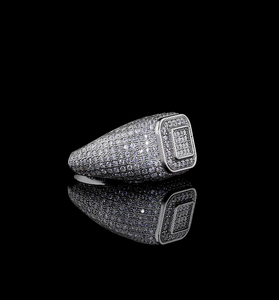 Anillo de boda exclusivo con diamante cultivado en laboratorio, engaste de canal en oro macizo, joyería de lujo para aniversario, regalo para hombre - Product Image 5