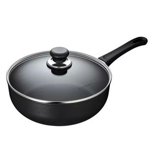 Contemporary Aluminum Non-Stick Sauté <b>Pan</b> with <b>Induction</b> Compatible Base and Ergonomic Heat Resistant Anti-Slip Handle - Product Image 3