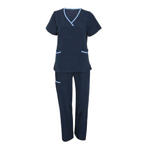 Custom Women Medical Scrub Set V Neck <b>Nurse</b> Uniform Woven Hospital Workwear with Pockets OEM Polyester Nursing Suit - Product Image 5