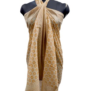 Sarongs Indios Hechos a Mano con Estampado de Bloques, Ropa de Playa, Sarongs de Algodón, Bufandas al por Mayor, Diseño Floral, Lotes de Sarongs - Product Image 2