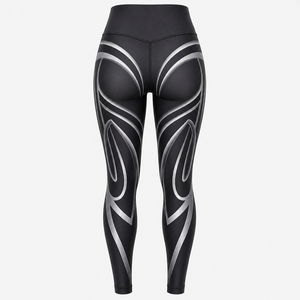 Leggings pour femmes SALSTAR SPORTS, nouveau design tendance, respirant, antibactérien, respectueux de l'environnement, en spandex/polyester, longueur intégrale, taille mi-haute - Product Image 2