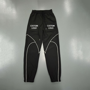 Men's Custom Casual <b>Waterproof</b> Nylon Baggy Jogger Windbreaker Track <b>Trousers</b> Loose Fit 3M Reflective Stripe Sweatpants for - Product Image 5