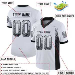 Camiseta de Fútbol Americano Personalizada para Hombre, Cuello en V, Sublimada, Absorbente de Humedad, 100% Poliéster, Manga Corta, Nombre del Equipo Impreso - Product Image 4