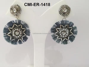 Bestone Customizable Summer <b>Stud</b> <b>Earrings</b> Classic Wing Pattern Various Colors Pearl Main Stone for Girls' Vacation Anniversary - Product Image 4