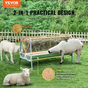 80 galloni 2-in-1 mangiatoia per il fieno del bestiame e il grano per le pecore alimentatori di animali doppi - Product Image 2