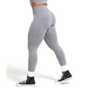 Leggings de yoga de cintura alta para mujer al por mayor, pantalones deportivos sin costuras para gimnasio, elásticos, de spandex, ajustados, 2026 - Product Image 3