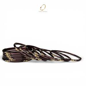 Premium Quality Indian Jewelry Maroon Kashmiri Raindrop Wine <b>Red</b> Glass Bangles Gold Plated Crystals Wedding Wear Wholesale Price - Product Image 4