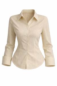 Women's Wrap Tie <b>Blouse</b> Solid Color Long Sleeve Shirt Collar Pleated Peplum Office Wear Poplin Fabric - Product Image 4