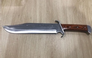 Cuchillo para exteriores con hoja de acero D2, mango de madera y funda de cuero, cuchillo personalizado - Product Image 4
