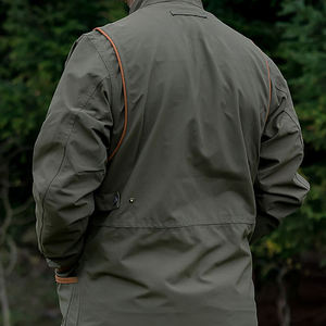Veste en toile vert olive de haute qualité pour homme, manches longues, coupe-vent, vêtements d'extérieur, automne, couleur unie, design patchwork - Product Image 4