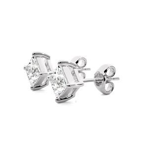 ต่างหูเพชรทรงปรินเซสคัทคุณภาพพรีเมียม 1 กะรัตต่อคู่ ทองคำแท้ 14K เพชรเพาะเลี้ยงในห้องปฏิบัติการ IGI เครื่องประดับเพชรสำหรับผู้หญิง ต่างหูแฟชั่น - Product Image 2
