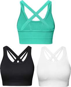 Soutien-gorge de sport court pour femme 2025, grande taille, écologique, respirant, maintien élevé, séchage rapide, en nylon, couleur unie, pour yoga et course à pied - Product Image 5