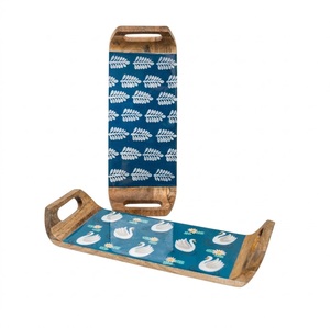 Bandeja de Servir de Madera con Estampado Botánico Hecha a Mano, Ecológica, Rectangular, Decorativa para Cocina, Comedor y Decoración del Hogar - Product Image 3