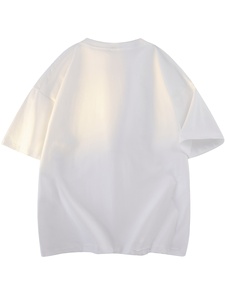 เสื้อยืดโอเวอร์ไซส์พิมพ์ลายเรืองแสงในที่มืด แบบย้อมสีเอซิดวอช ดีไซน์ขาดๆ พร้อมแขนสั้นแบบพิเศษ คอกลม ยูนิเซ็กส์ พรีเมียม - Product Image 2