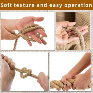 Dây thừng gai tự nhiên dùng cho thủ công & trang trí, làm vườn, cắm trại, trụ cào móng cho mèo, độ dày từ 1/4 inch đến 1-1/2 inch, chiều dài 49ft - Product Image 4