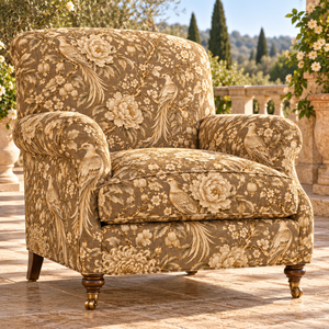 Tissu de rembourrage en brocart jacquard à motif floral beige pour canapé et chaise - Product Image 2