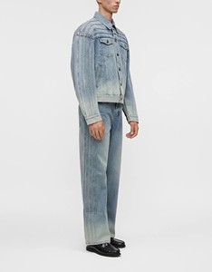 Jean en denim vintage délavé léger pour homme, respirant, 100 % coton, effet vieilli, déchiré, clouté sur le devant, style streetwear de créateur - Product Image 3