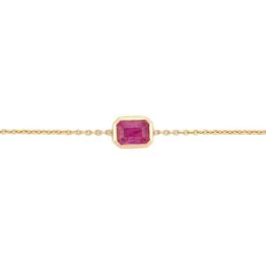 14K Solid Gold Natural <b>Ruby</b> Birthstone <b>Bracelet</b> for Mom - Product Image 2