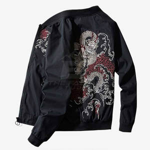 Chaqueta Sukajan Moderna de Moda Urbana, Cuello Alto, Logotipo Frontal, Bordado Elegante, Forro Suave, Ropa Casual Cómoda - Product Image 2