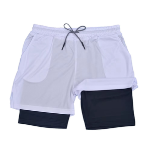 Men's Gym Shorts Quick Dry Double Layer High Stretch <b>Elastic</b> Waist Lightweight Basketball Running Training Solid Shorts - Product Image 1