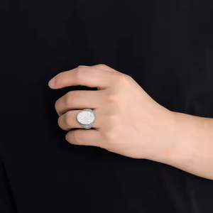 Exclusive 925 Sterling <b>Silver</b> Moissanite <b>Eternity</b> <b>Ring</b> Hip Hop Fashion Jewelry with Sparkling Diamond Look Finish Unisex - Product Image 2