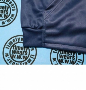 Men's <b>Navy</b> Blue Hooded Zip-Up <b>Sweatshirt</b> Regular Fit Solid Color Casual Windproof Satin Jacket Autumn Wear - Product Image 3