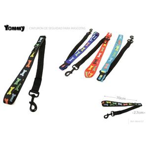 Cinturón de Seguridad para Mascotas Yommy de 70 cm con Estampado de Huesos para Perros, para Uso en Automóviles - Product Image 1