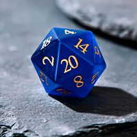 Dés à 20 faces en cristal œil de chat bleu, 25 mm, 1 pièce, pour D&D, Dungeons and Dragons, jeux de rôle, jeux de table