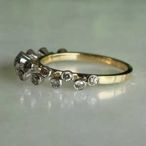 Bague demi-éternité en or massif 14 carats avec diamants ronds de laboratoire pour femme, cadeau d'anniversaire pour partenaires - Product Image 2