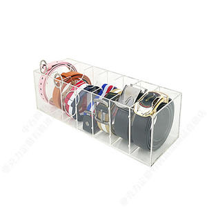 Boîte de rangement de <span class=keywords><strong>ceinture</strong></span> en acrylique Boîte d'étagère transparente Étagère présentoir multi-grille Affichage de <span class=keywords><strong>ceinture</strong></span> de luxe Présentoir de <span class=keywords><strong>ceinture</strong></span> de stockage Compteur d'affichage - Product Image 5