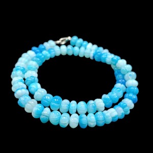 Natural Blue <b>Opal</b> Smooth Melon Carved Choker <b>Necklace</b> 7MM 8MM Genuine Blue <b>Opal</b> Gemstone <b>Necklace</b> Party Wear Jewelry Making Bulk - Product Image 3