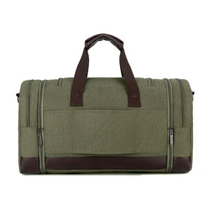 Cheap Price Unisex <b>Canvas</b> Duffel <b>Bag</b> 30-40L Zipper Closure Adjustable Strap Soft Handle Large Capacity Casual Gym Travel <b>Bag</b> - Product Image 6
