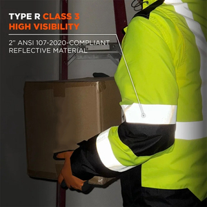 Men's Winter Security Work <b>Jacket</b> Reflective Coat For <b>Workers</b> In Mechanic Industries Related Safety Work <b>Jacket</b> - Product Image 2
