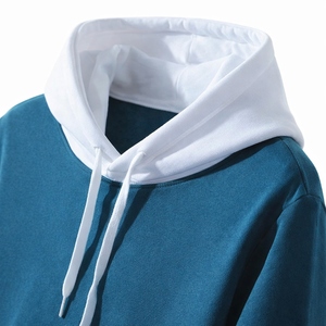 ROMAN SPORTS WEAR Sweat à capuche pour homme, bleu uni, avec logo frontal, en molleton épais 300g, coupe classique, poches décontractées, hiver - Product Image 5