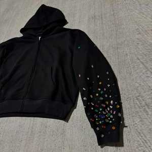 Sudaderas con Capucha para Hombre, con Pedrería, 100% Algodón, Estampado Oversize, Fabricantes de Sudaderas Personalizadas, Sudaderas Gruesas para Hombre - Product Image 3