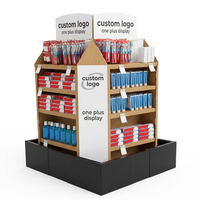 Palette en carton pliable personnalisable et écologique, présentoir autoportant à 3 étagères pour la publicité promotionnelle