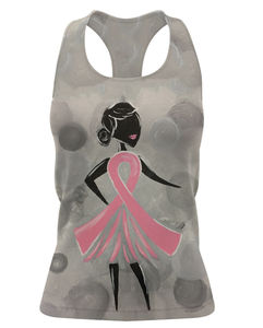 Débardeur noir pour femme avec imprimé ruban rose de sensibilisation au cancer du sein, col rond décontracté, tricoté, sans manches - Product Image 5