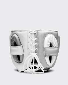 Protector de Cabeza Profesional para Entrenamiento de Boxeo, Color Blanco y Gris, con Logotipo Personalizado, Protector de Cabeza para Kickboxing, Media Cara, para Adultos - Product Image 6