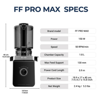 Max 300W 130mm brede invoer koude pers slowjuicer filterloze slowjuicer machine 150W OEM ODM fabrikant voor fruit en groenten