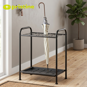 <b>Large</b> 15-Slot <b>Umbrella</b> Stand Holder with Removable Drip Tray Freestanding Powder Coated Frame Modern Home Storage Capacity - Product Image 6
