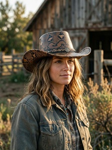 Chapeau de cowboy en cuir véritable fait main, qualité supérieure, sur mesure, style western vintage, unisexe, style country, chapeau Outback - Product Image 4