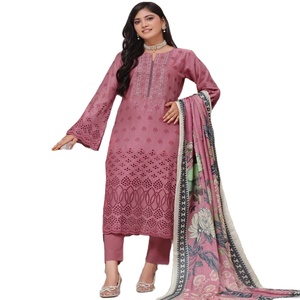Bin Hameed Vol NAIN TARA longue robe Maxi lourde pelouse brodée trois pièces costume Punjabi pour femmes robes costumes de pelouse pakistanais - Product Image 1