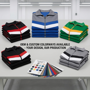 OEM Custom Logo Men's Summer Tracksuit Polyester/Cotton Lightweight Quick Dry <b>Athletic</b> Jogger Set Color Block Sportswear - Product Image 5